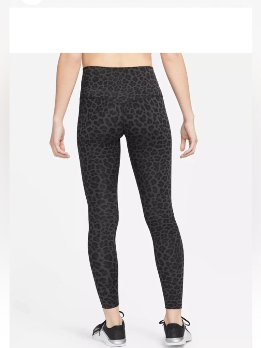 Nike Dri-FIT One Luxe 7/8 Leggings - Grey Leopard Print (Size S)